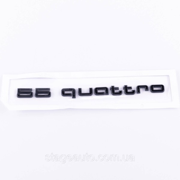Шильдик на багажник, эмблема багажника Audi Ауди 55 quattro 55 кватро Черный