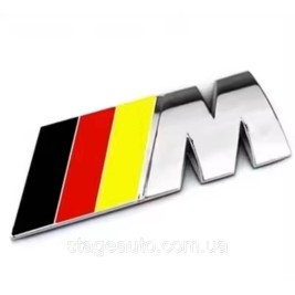 Металлическая эмблема (логотип) M Power BMW (БМВ) шильдик на багажник 8.9 x 2.9см