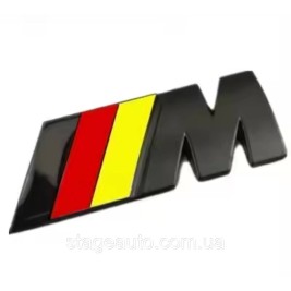 Металлическая эмблема (логотип) M Power BMW (БМВ) шильдик на багажник 8.9 x 2.9см