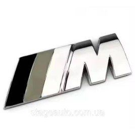 Металлическая эмблема (логотип) M Power BMW (БМВ) шильдик на багажник 8.9 x 2.9см