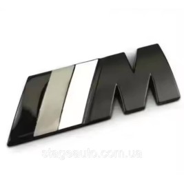 Металлическая эмблема (логотип) M Power BMW (БМВ) шильдик на багажник 8.9 x 2.9см
