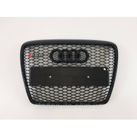 Решетка радиатора Audi A6 2004-2011год Черная (в стиле RS)