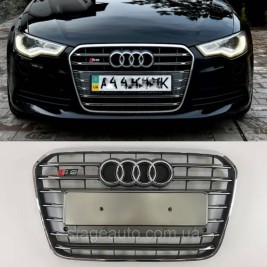 Radiator grille Audi A6 2011-2014 year Gray with chrome ( in S-Line style)