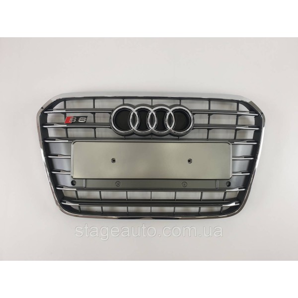 Radiator grille Audi A6 2011-2014 year Gray with chrome ( in S-Line style)
