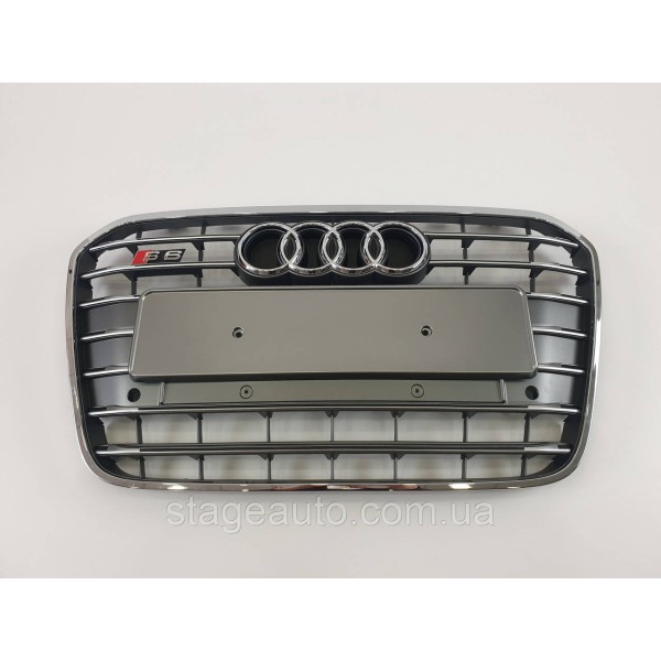 Radiator grille Audi A6 2011-2014 year Gray with chrome ( in S-Line style)