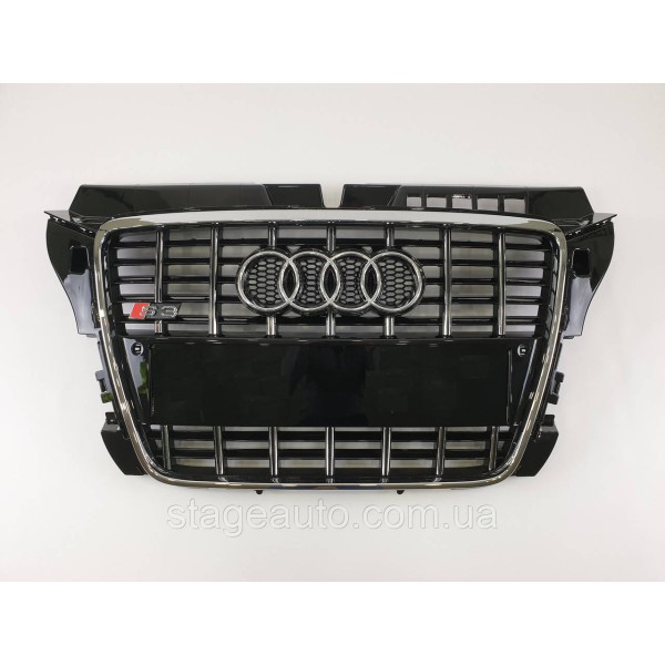 Решетка радиатора Audi A3 2008-2012год Черная с хромом (в стиле S-Line)