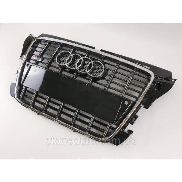 Решетка радиатора Audi A3 2008-2012год Черная с хромом (в стиле S-Line)