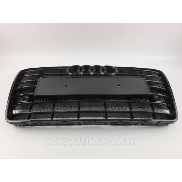Решетка радиатора Audi A8 2014-2017год Черная (в стиле W12)