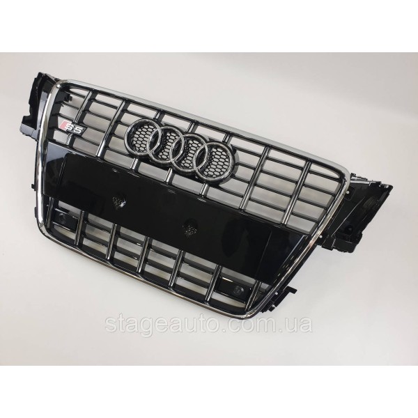 Решетка радиатора Audi A5 2007-2011год Черная с хромом (в стиле S-Line)