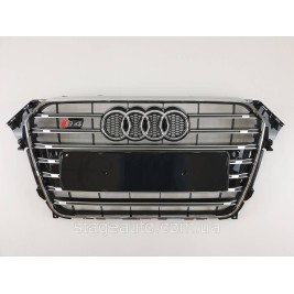 Решетка радиатора Audi A4 2011-2015год Черная с хромом (в стиле S-Line)