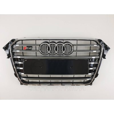 Решітка радіатора Audi A4 2011-2015 рік Чорна з хромом (в стилі S-Line)