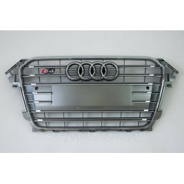 Решетка радиатора Audi A4 2011-2015год Серая с хромом (в стиле S-Line)