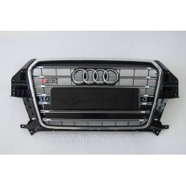 Решетка радиатора Audi Q3 2011-2014год Черная с хромом (в стиле S-Line)