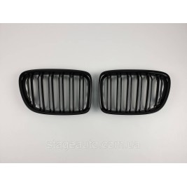 Ноздри на BMW X1 E84 2012-2015 год Черные Глянцевые ( Двойные M-Look )