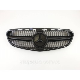Решетка радиатора на Mercedes E-Class W212 2013-2016 год AMG стиль ( Черная глянцевая )