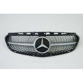 Решетка радиатора на Mercedes E-Class W212 2013-2016 год Diamond ( Серая с хром вставками )