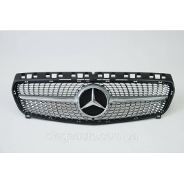 Решетка радиатора на Mercedes A-Class W176 2012-2015 год Diamond ( Серая с хром вставкой )