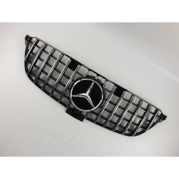 Решетка радиатора на Mercedes GLE-Class Coupe C292 2015-2019 год GT Panamericana ( Черная с вертикальными хром