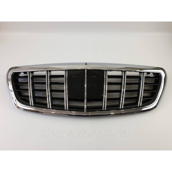 Решетка радиатора на Mercedes S-Class W222 2013-2020 год GT Panamericana ( Черная с хромом )