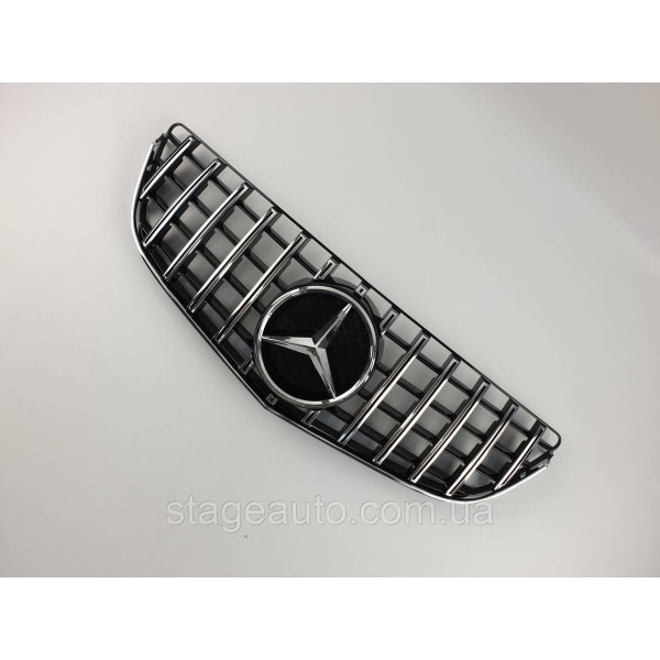 Решетка радиатора на Mercedes E-Class Coupe C207 2013-2017 год GT Panamericana ( Черная с вертикальными хром п