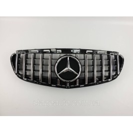 Решетка радиатора на Mercedes E-Class W212 2013-2016 год GT Panamericana ( Черная с вертикальными хром полоска