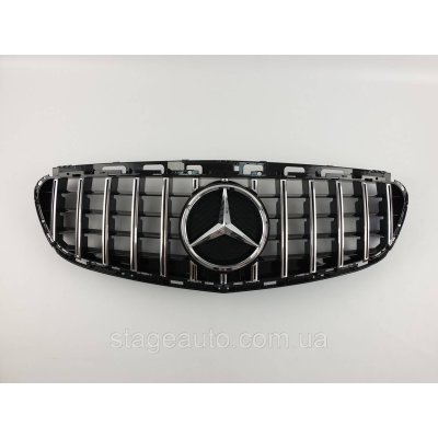 Решітка радіатора на Mercedes E-Class W212 2013-2016 рік GT Panamericana (Чорна з вертикальними полосками)