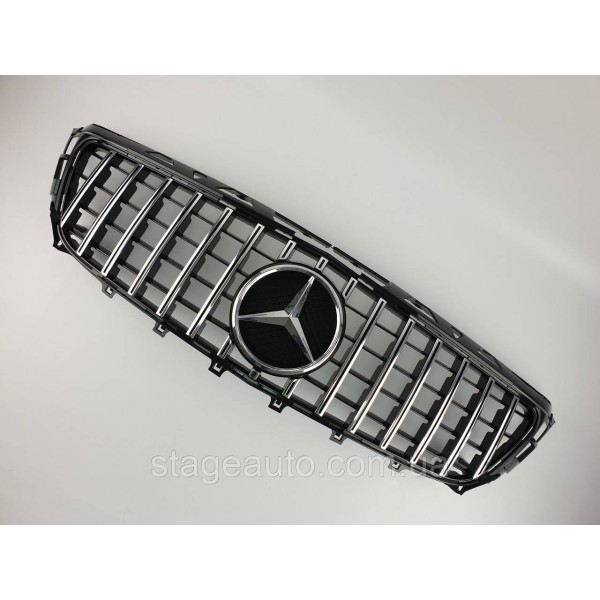 Решетка радиатора на Mercedes CLS-Class C218 2011-2014 год GT Panamericana ( Черная с вертикальными хром полос