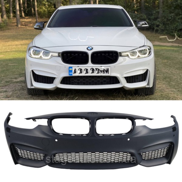 Передний бампер на BMW 3 Series F30 2012-2018 год ( в стиле BMW M3 F80 )