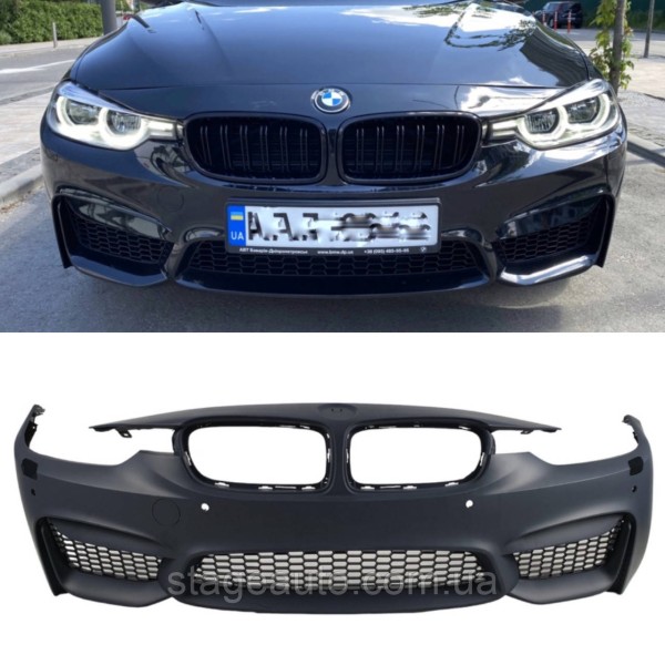Передний бампер на BMW 3 Series F30 2012-2018 год ( в стиле BMW M3 F80 )