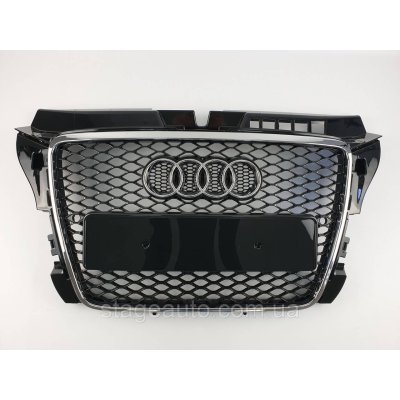 Решетка радиатора Audi A3 2008-2012год Черная с хромом (в стиле RS)