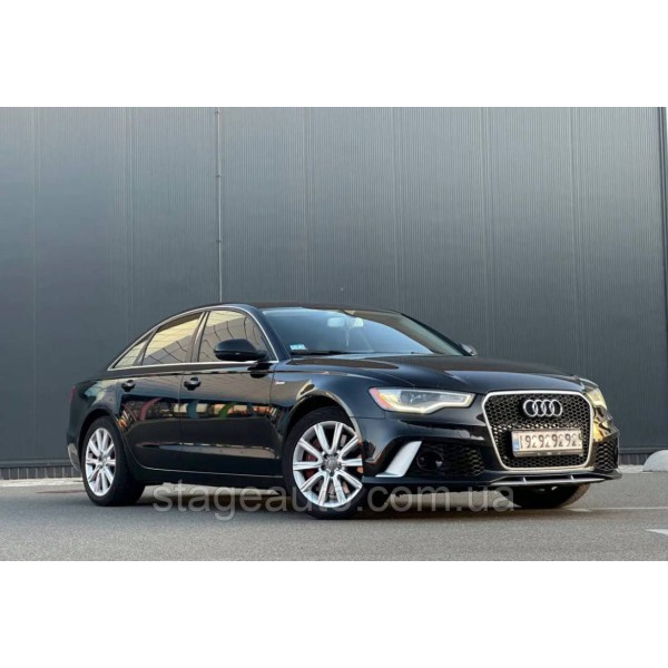 Решетка радиатора Audi A6 2011-2014год Черная с хром рамкой (в стиле RS)