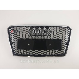 Решетка радиатора Audi A7 2010-2014год Черна с хром рамкой (в стиле RS)