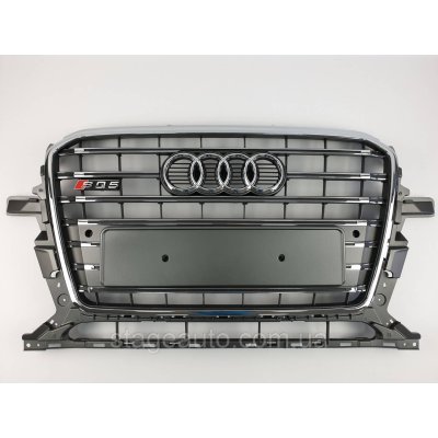 Решітка радіатора Audi Q5 2012-2016 рік Сіра з хромом (в стилі S-Line)