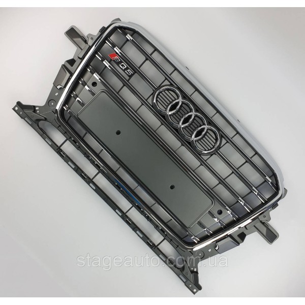 Решітка радіатора Audi Q5 2012-2016 рік Сіра з хромом (в стилі S-Line)