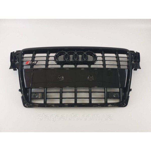Решетка радиатора Audi A4 2007-2011год Черная (в стиле S-Line)