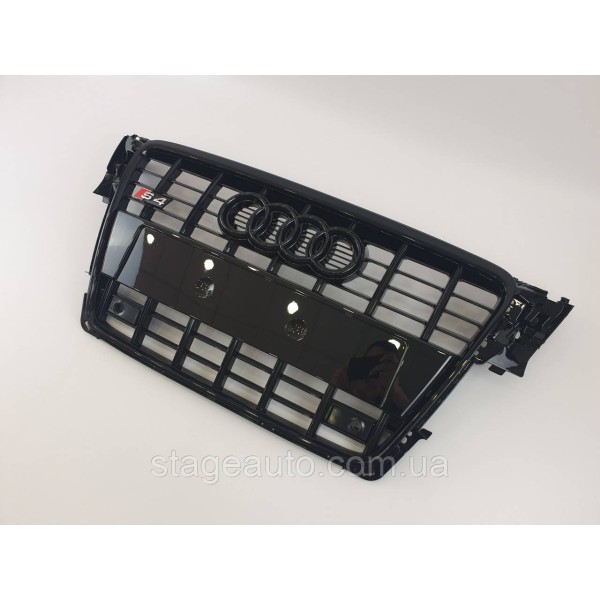 Решетка радиатора Audi A4 2007-2011год Черная (в стиле S-Line)