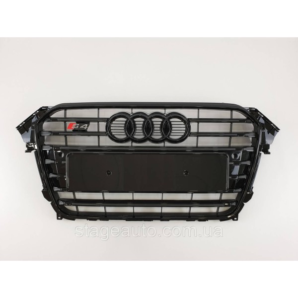 Решетка радиатора Audi A4 2011-2015год Черная (в стиле S-Line)