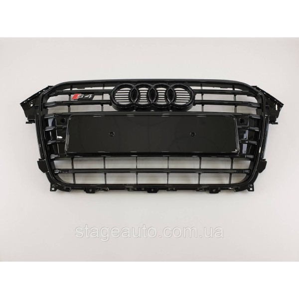 Решетка радиатора Audi A4 2011-2015год Черная (в стиле S-Line)