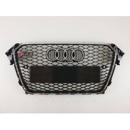 Решетка радиатора Audi A4 2011-2015год Черная с хром рамкой (в стиле RS)
