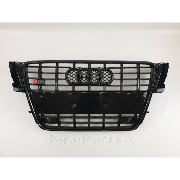 Решетка радиатора Audi A5 2007-2011год Черна (в стиле S-Line)