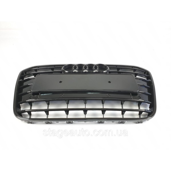 Решетка радиатора Audi A6 2011-2014год Черная (в стиле S-Line)