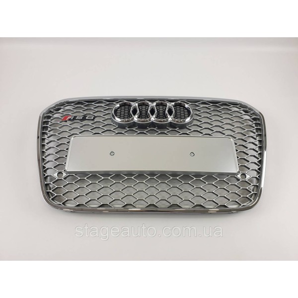 Radiator grille Audi A6 2011-2014 year Gray with chrome frame ( in RS style)