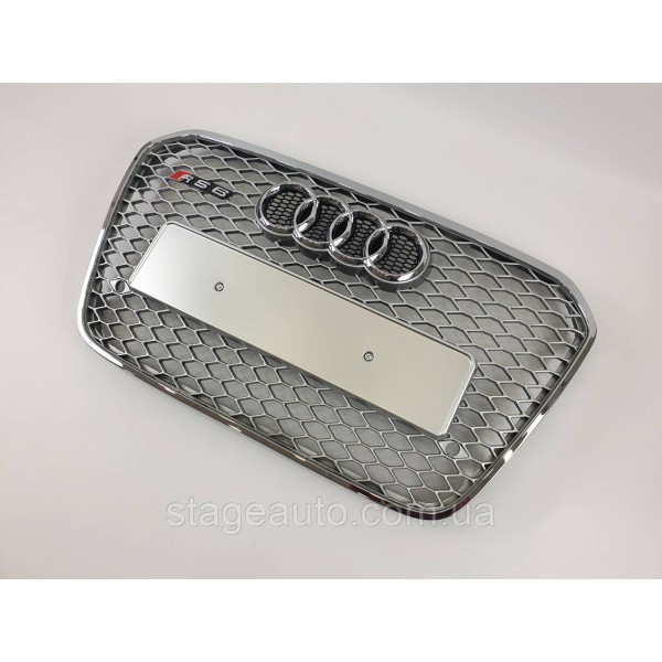 Radiator grille Audi A6 2011-2014 year Gray with chrome frame ( in RS style)