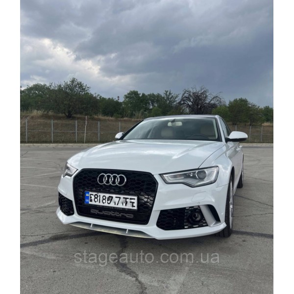 Решетка радиатора Audi A6 2011-2014год Черная Quattro (в стиле RS)