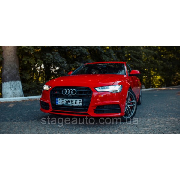 Решетка радиатора Audi A6 2014-2018год Черная (в стиле S-Line)