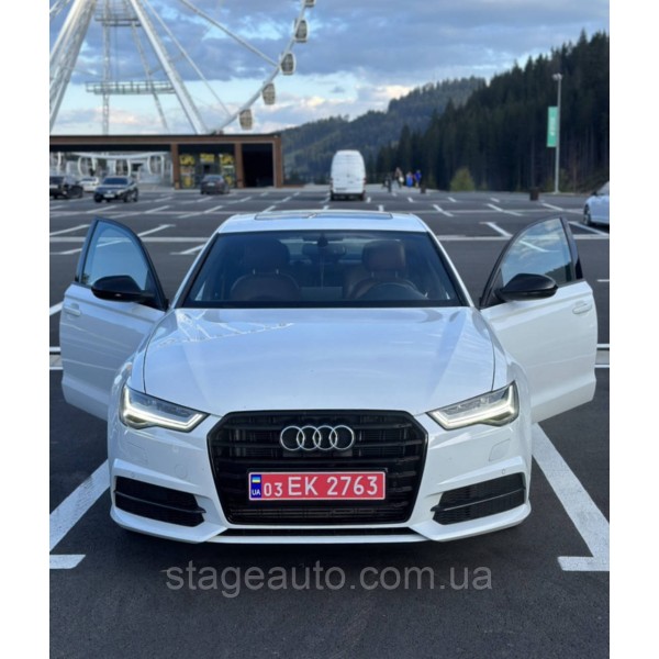 Решетка радиатора Audi A6 2014-2018год Черная (в стиле S-Line)