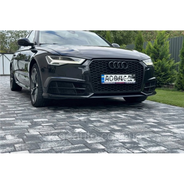 Решетка радиатора Audi A6 2014-2018год Черная (в стиле RS)
