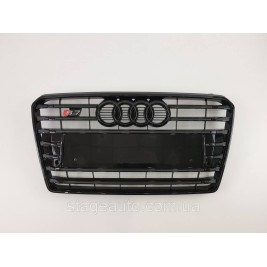 Решетка радиатора Audi A7 2010-2014год Черная ( в стиле S-Line)