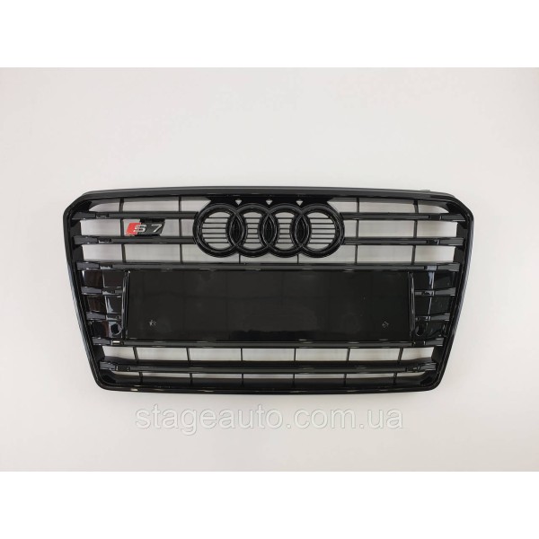 Решетка радиатора Audi A7 2010-2014год Черная ( в стиле S-Line)