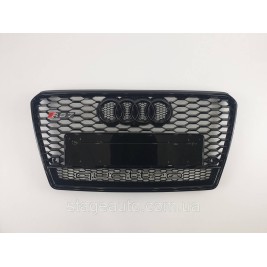 Решетка радиатора Audi A7 2010-2014год Черная Quattro ( в стиле RS)